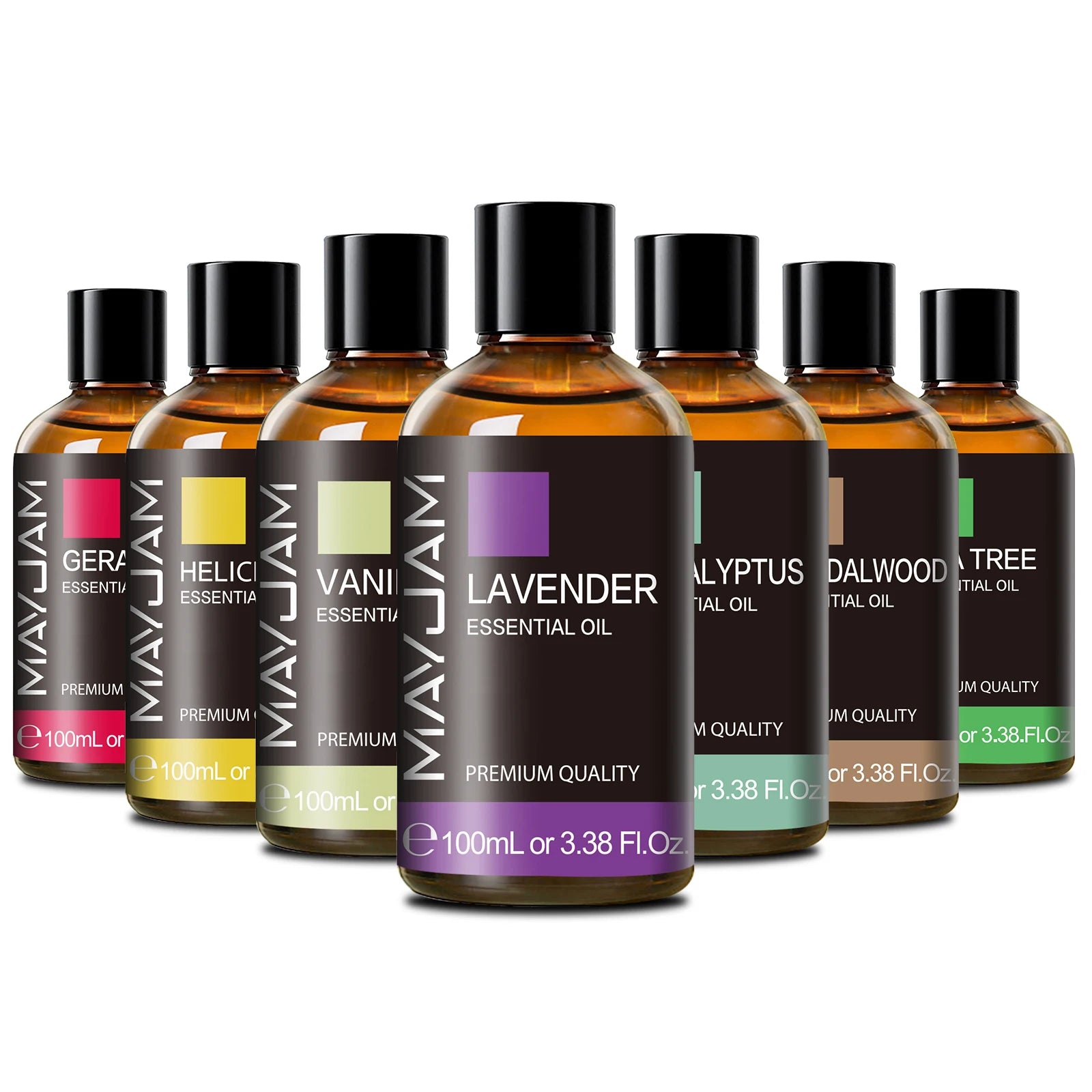 100Ml Pure Essential Oil with Glass Dropper, Aromatherapy Essential Oils Lavender Eucalyptus Rosemary Vanilla Aroma Oil